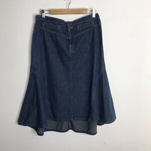 Vintage Liz Claiborne Women’s Lizwear Jeans Denim Midi Flair Skirt See Size Pics